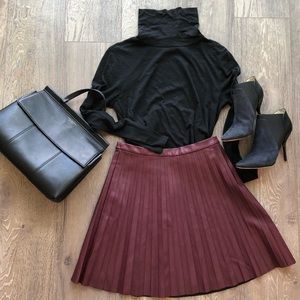 J Crew Pleated Faux Leather Miniskirt - Size 4
